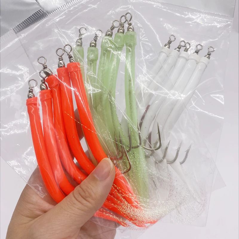 1/5Pcs CodfishFishing Eel Tube - Fishing Hook Offset avaliação e preço