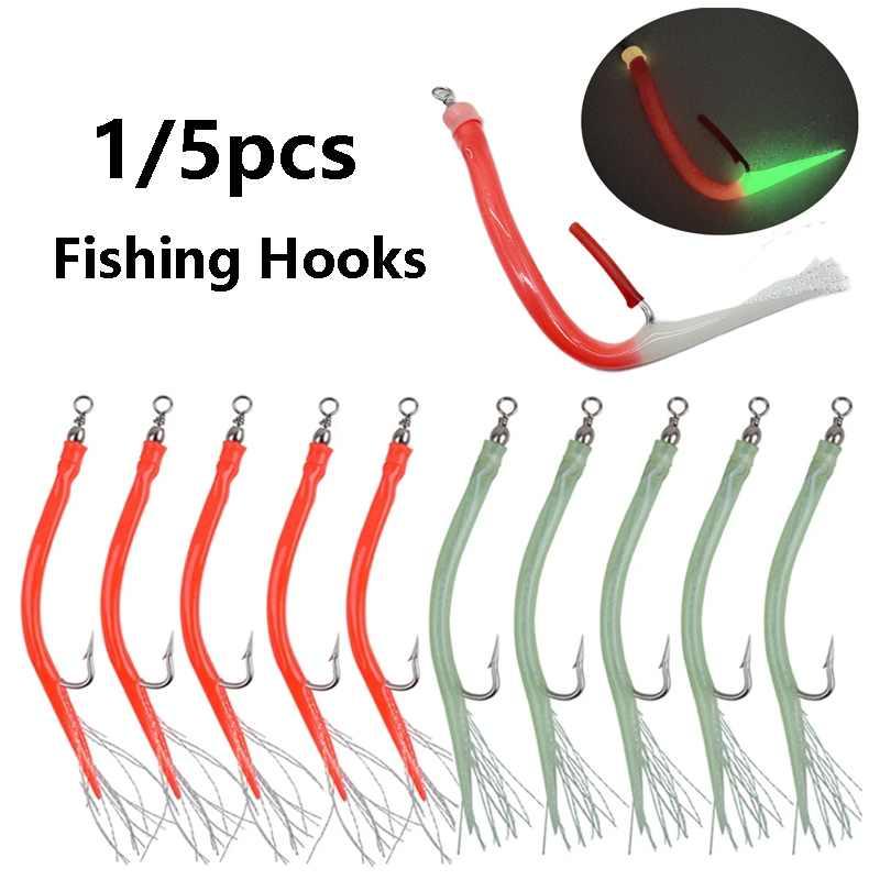 1/5Pcs CodfishFishing Eel Tube - Fishing Hook Offset avaliação e preço