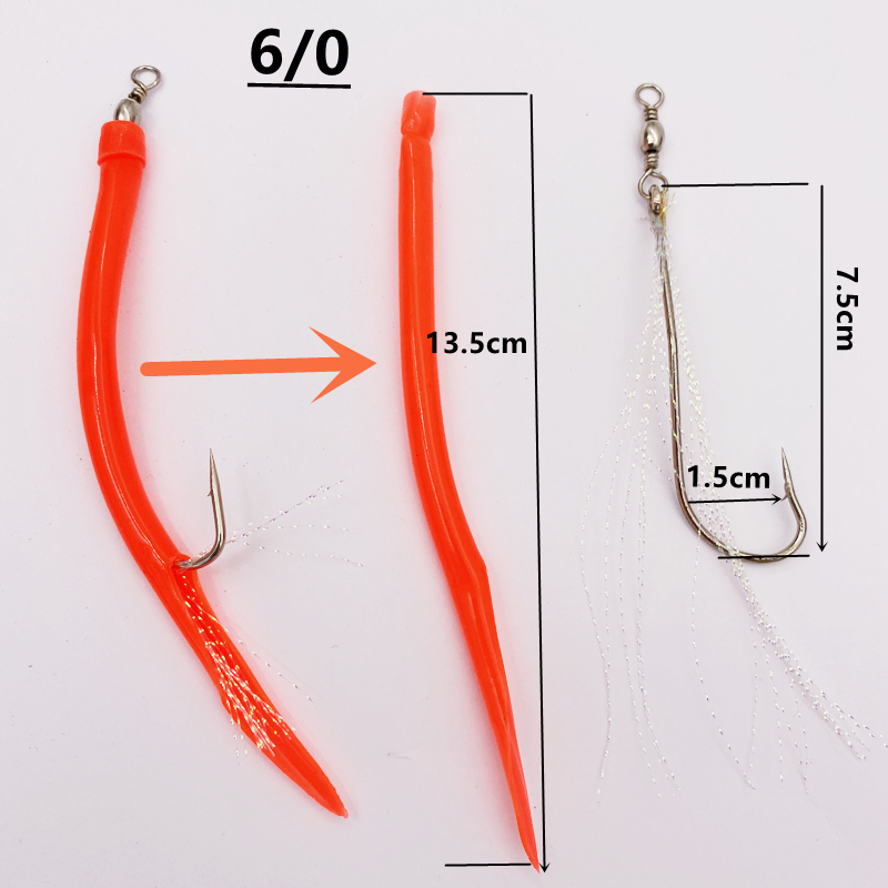 1/5Pcs CodfishFishing Eel Tube - Fishing Hook Offset avaliação e preço