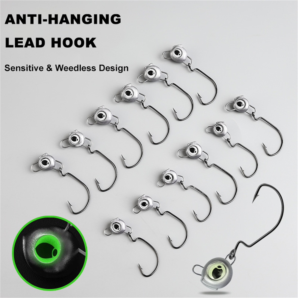10pcs Weedless Jig Heads with  - Fishing Hook Weedless avaliação e preço