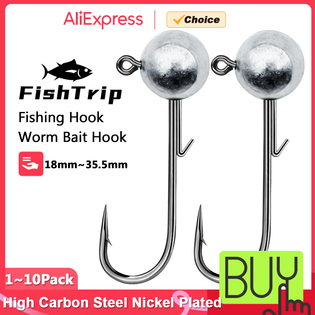 FishTrip 1~10pcs Ned Jig Heads - Fishing Hook Weedless avaliação e preço