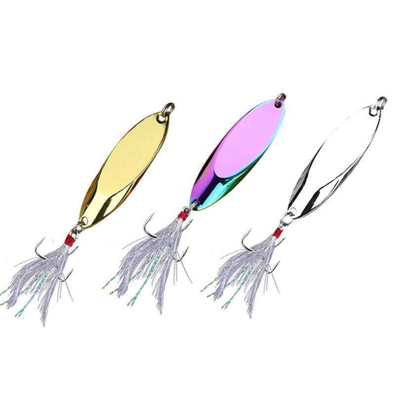 1pc 2.5g-35g Metal Spoon Lure  - Fishing Hook Treble avaliação e preço