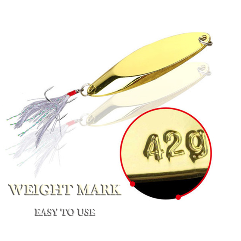 1pc 2.5g-35g Metal Spoon Lure  - Fishing Hook Treble avaliação e preço