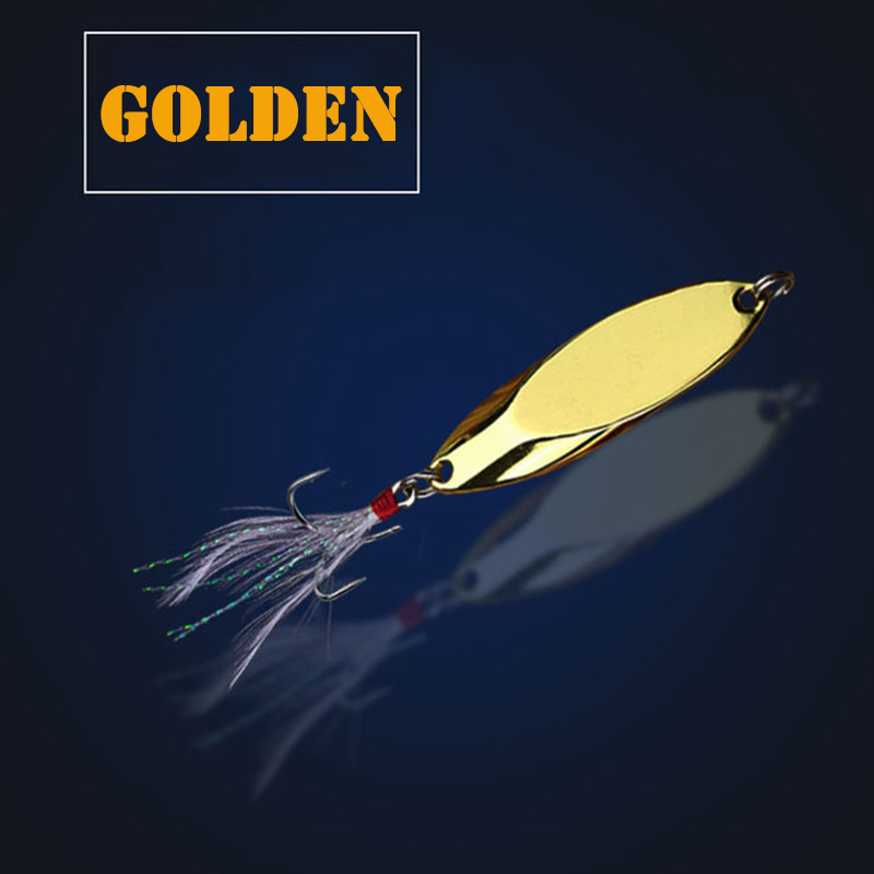 1pc 2.5g-35g Metal Spoon Lure  - Fishing Hook Treble avaliação e preço
