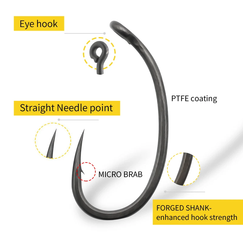 10pcs Carp Fishing Hook Curved - Fishing Hook Barbless avaliação e preço
