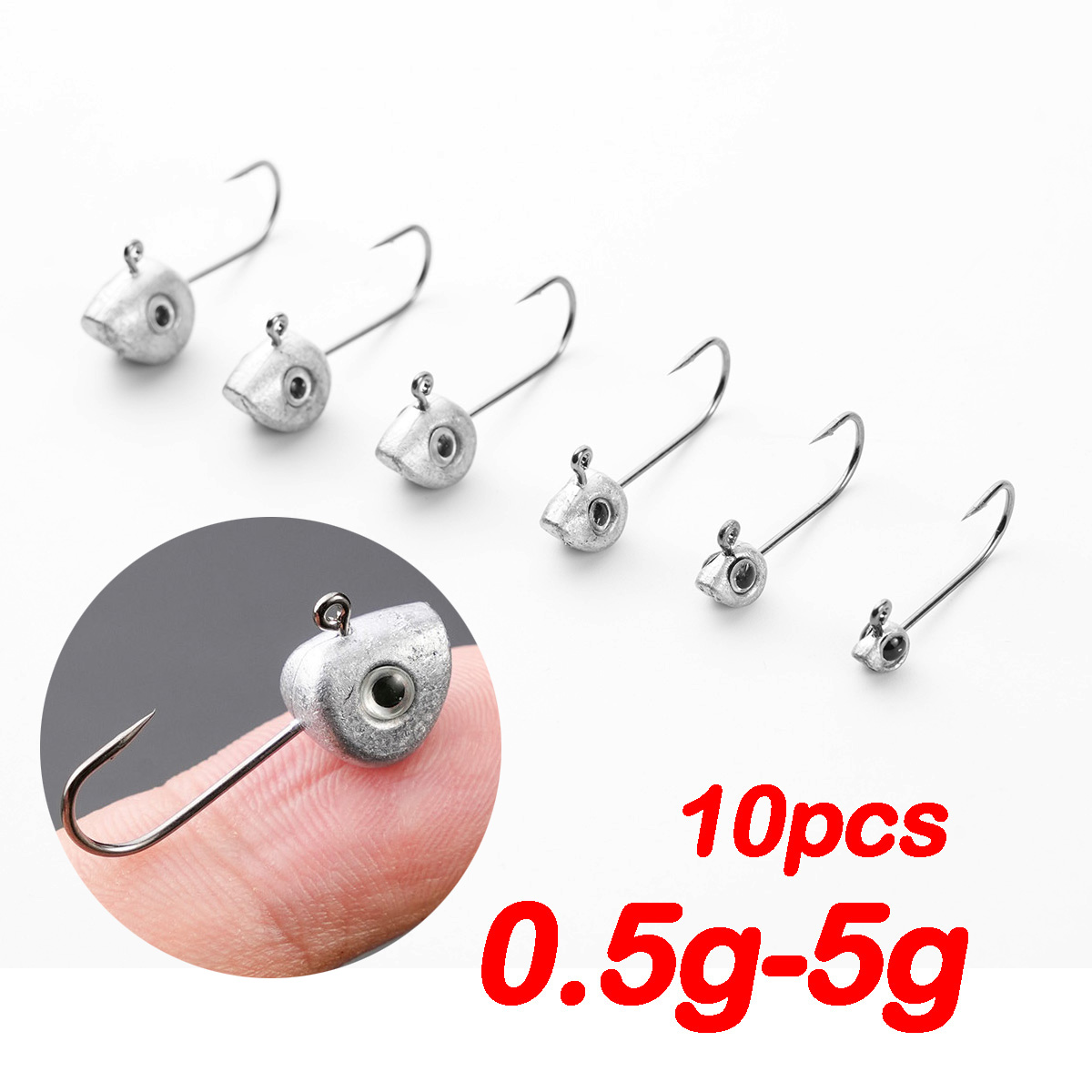 10pcs Mini Jig Head Hook 3D Ey - Fishing Hook Offset avaliação e preço