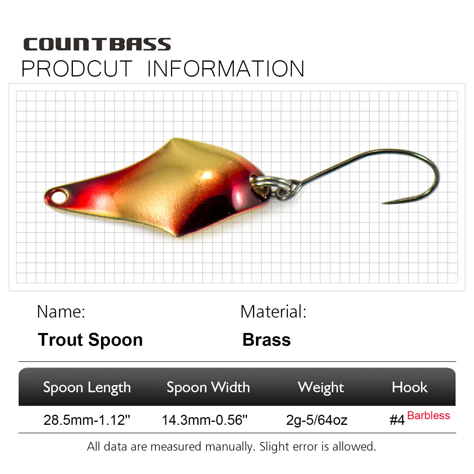 COUNTBASS 5/64oz 2g Casting Sp - Fishing Hook Barbless avaliação e preço