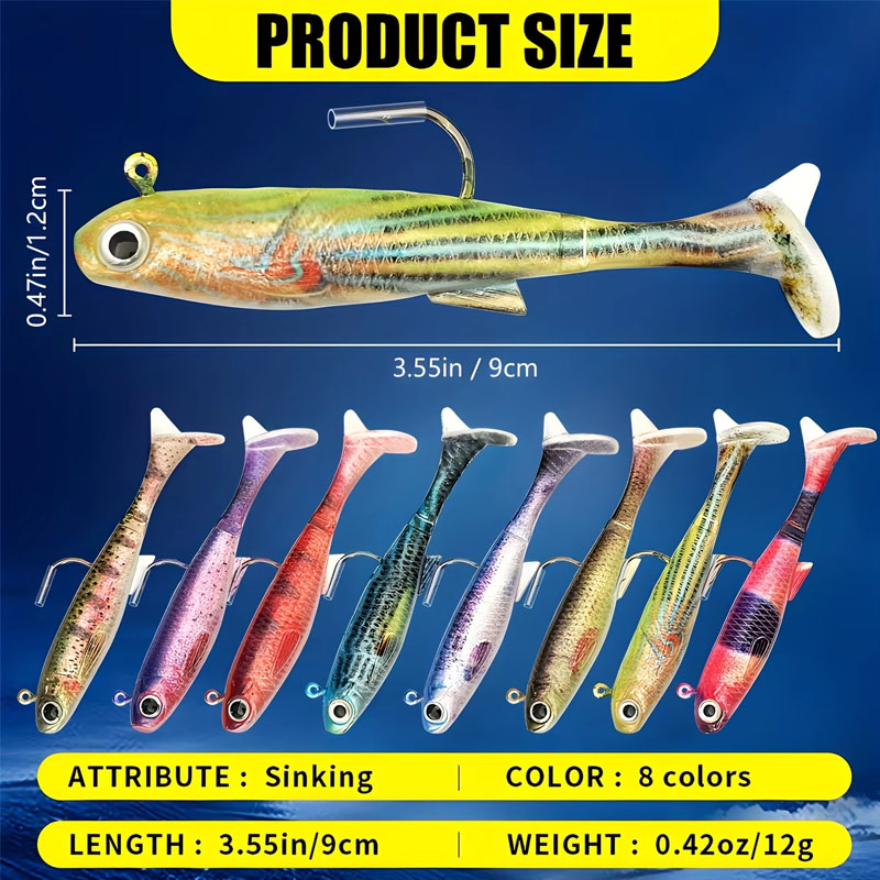 Pre-Rigged Sea Bass Lure | 3-P - Fishing Hook Weedless avaliação e preço
