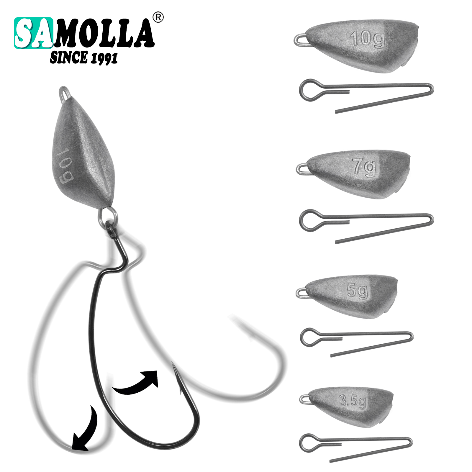 SAMOLLA 5pcs Jig Head Fishing  - Fishing Hook Jig avaliação e preço