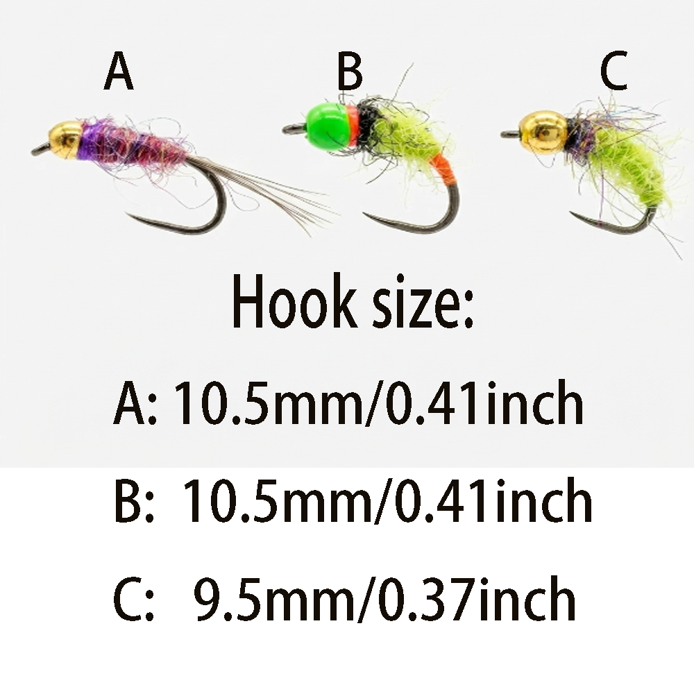 6/12Pcs Mixed Wet Nymph Fly Fi - Fishing Hook Assortment avaliação e preço