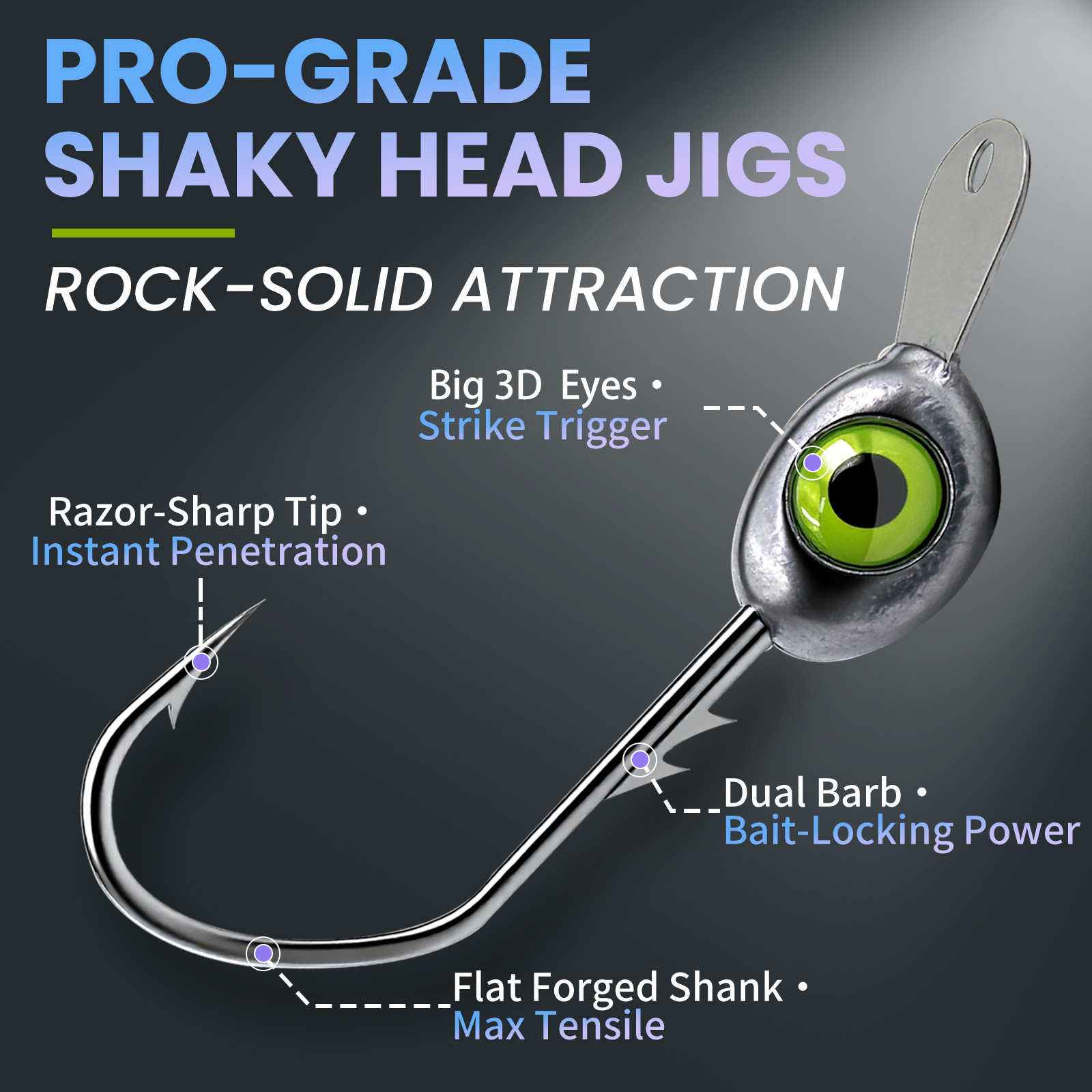 9KM Shaky Head Jigs Hook with  - Fishing Hook Weedless avaliação e preço