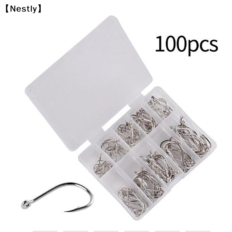 100pcs/box Fishing Hooks Carbo - Fishing Hook Circle avaliação e preço