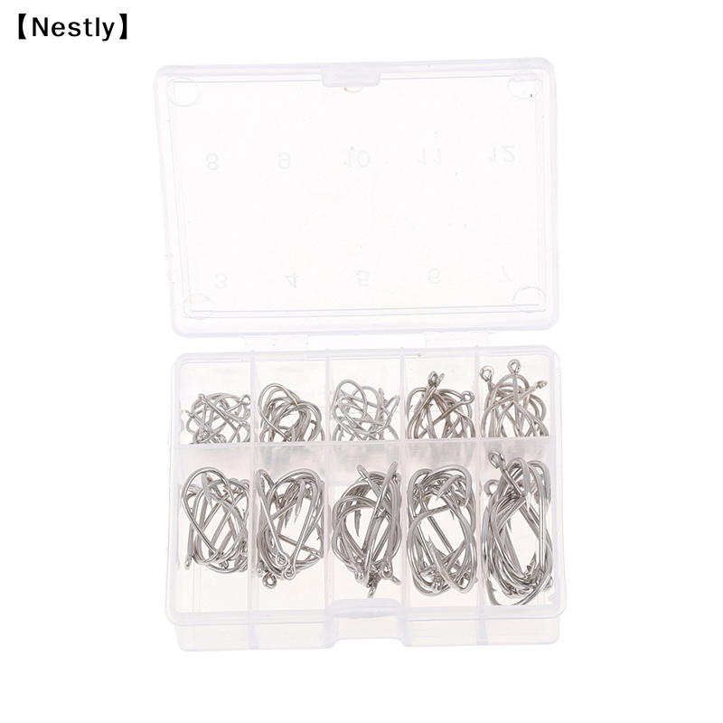 100pcs/box Fishing Hooks Carbo - Fishing Hook Circle avaliação e preço