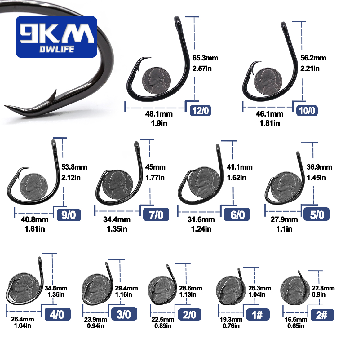 9KM Circle Hooks 25~50Pcs Salt - Fishing Hook Circle avaliação e preço