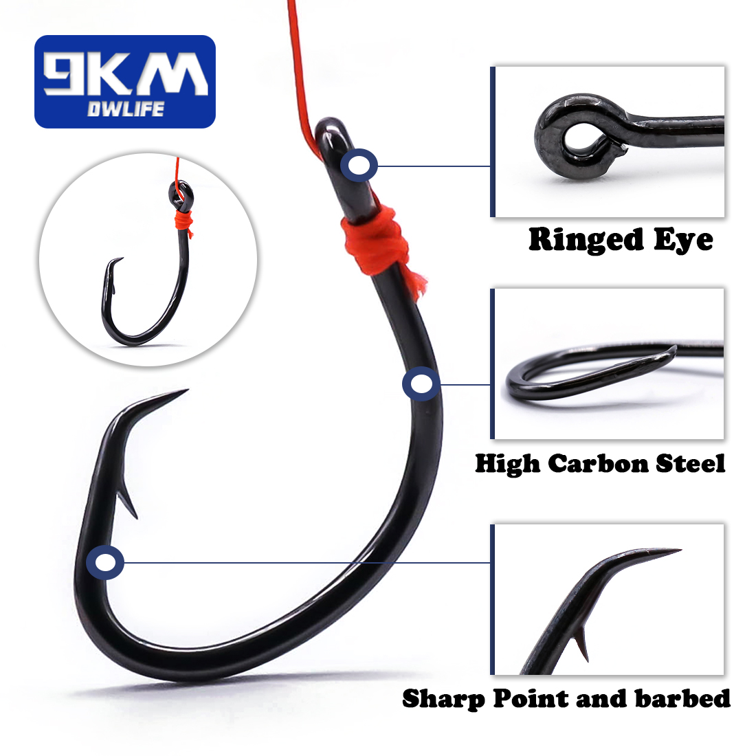 9KM Circle Hooks 25~50Pcs Salt - Fishing Hook Circle avaliação e preço