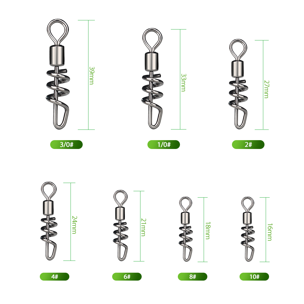 DNDYUJU 10PCS/lot Rolling swiv - Fishing Hook Stainless Steel avaliação e preço