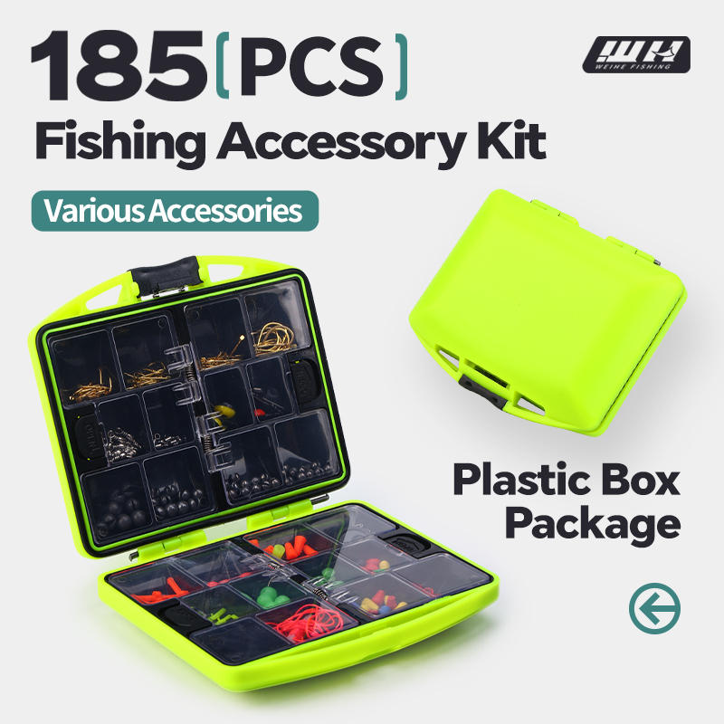 WEIHE 185pcs fishing accessori - Fishing Hook Box avaliação e preço