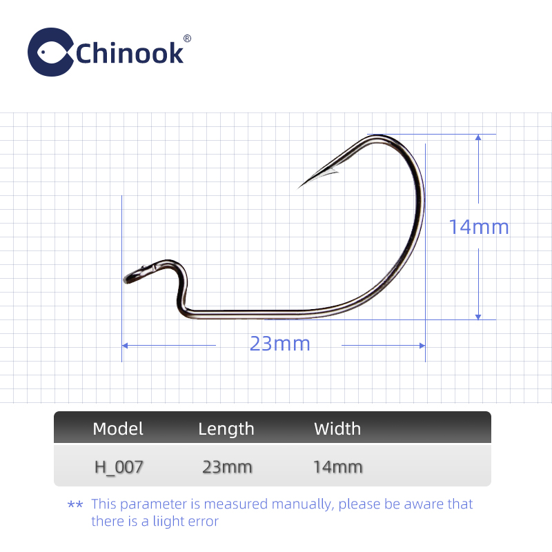 Chinook 20pcs Wide worm Texan  - Fishing Hook Barbless avaliação e preço