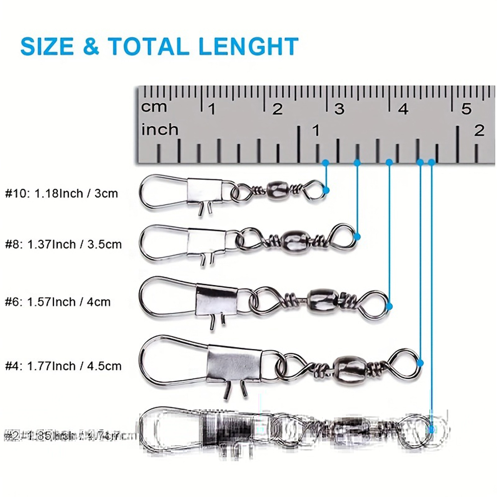 100Pcs/Lot 4#6#8#10#12# Swivel - Fishing Hook Stainless Steel avaliação e preço