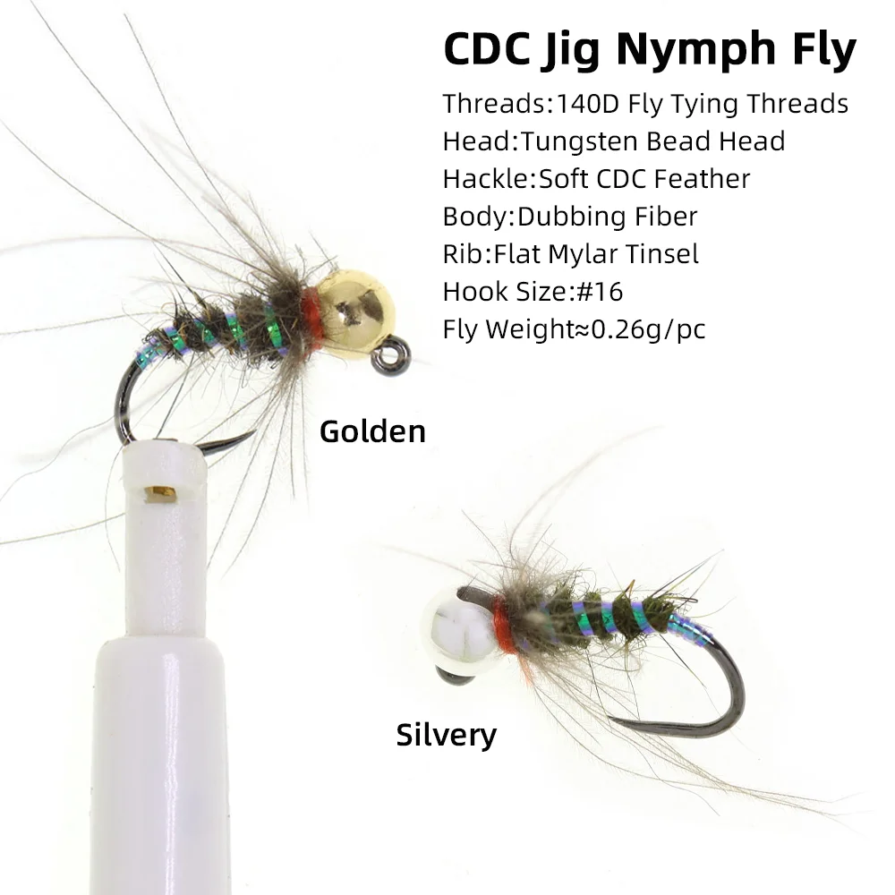 4pcs #16 Tungsten Beadhead CDC - Fishing Hook Barbless avaliação e preço