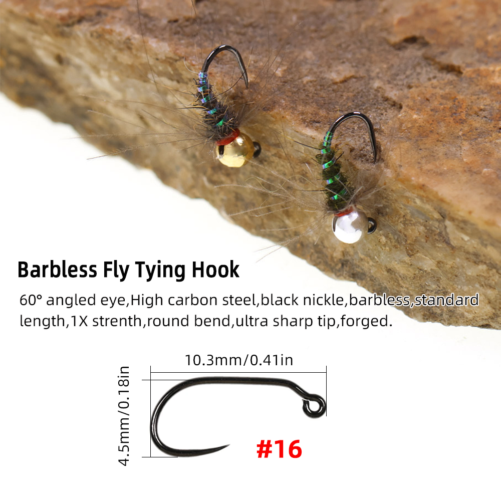 4pcs #16 Tungsten Beadhead CDC - Fishing Hook Barbless avaliação e preço