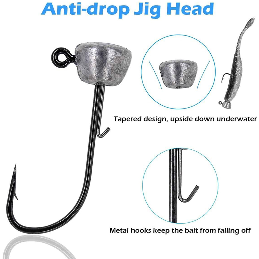 Mushroom Head Fishing Rigs Jig - Fishing Hook Weedless avaliação e preço