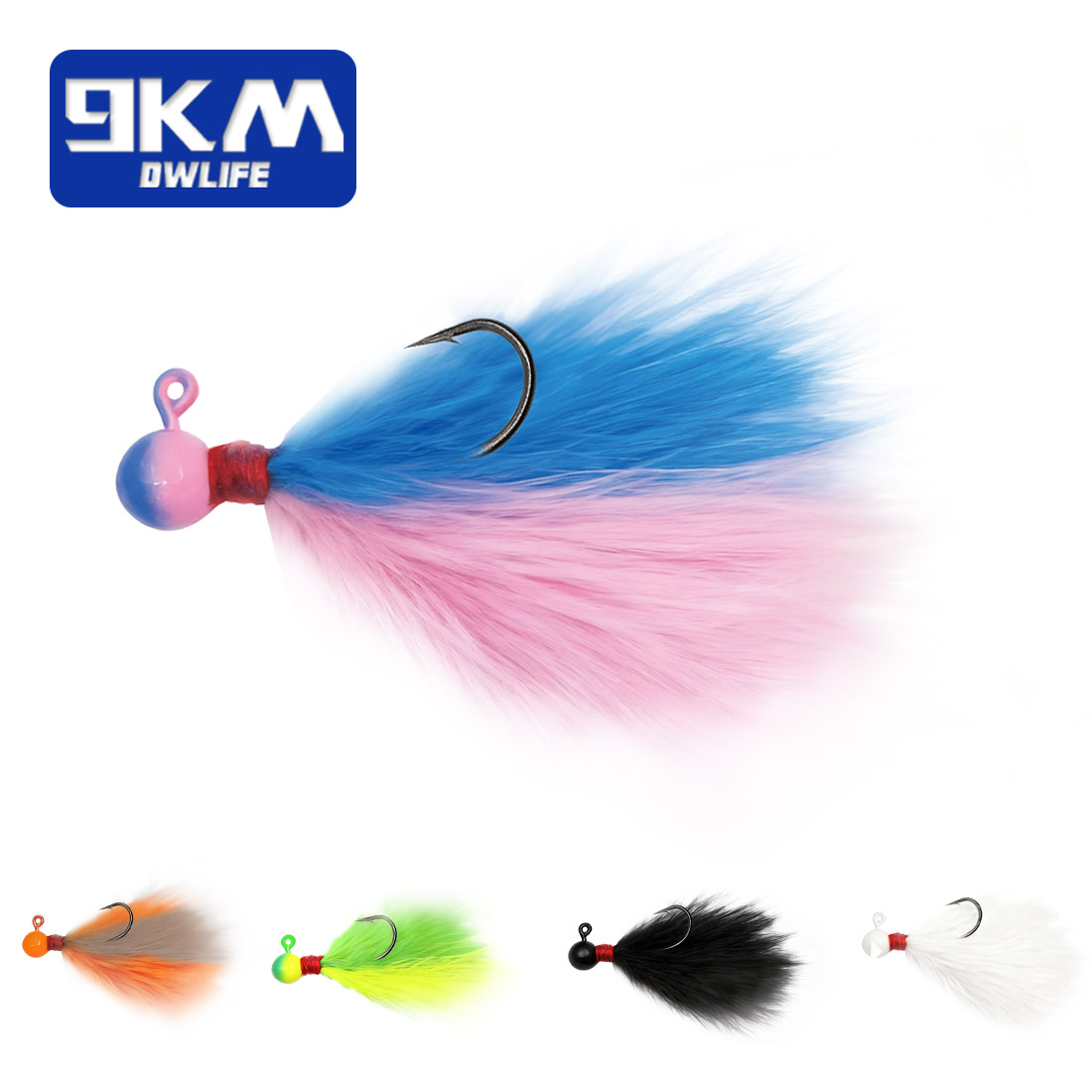 9KM 5pcs Mixed-Color Marabou J - Fishing Hook Assortment avaliação e preço