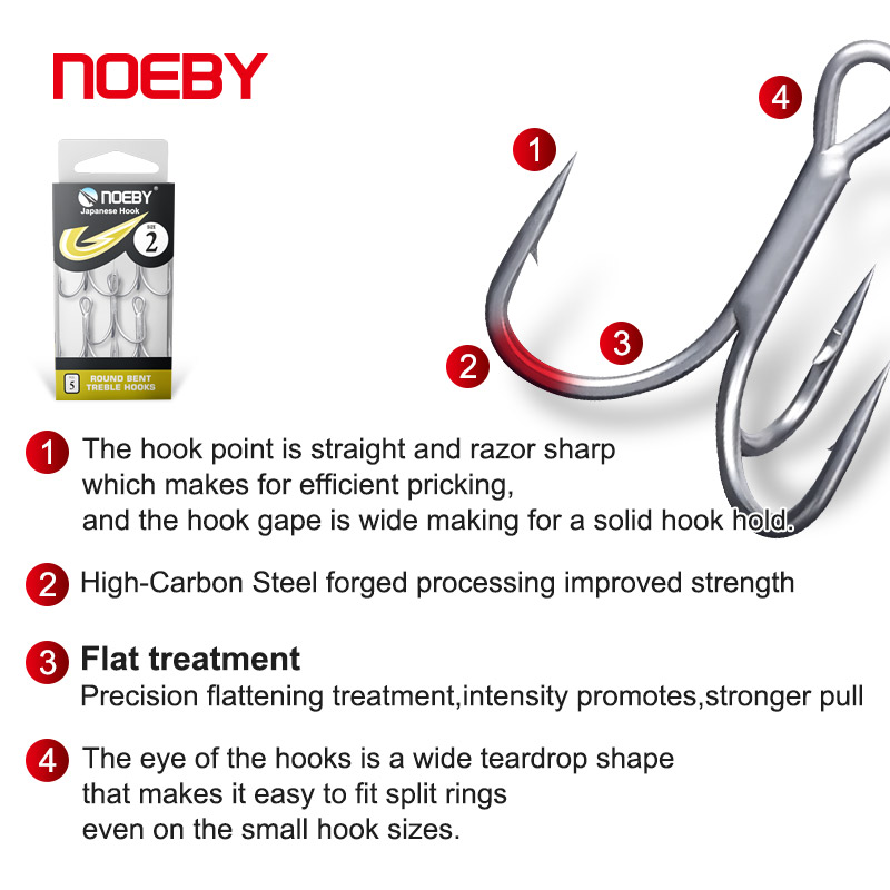 Noeby High Carbon Steel Fishin - Fishing Hook Barbless avaliação e preço