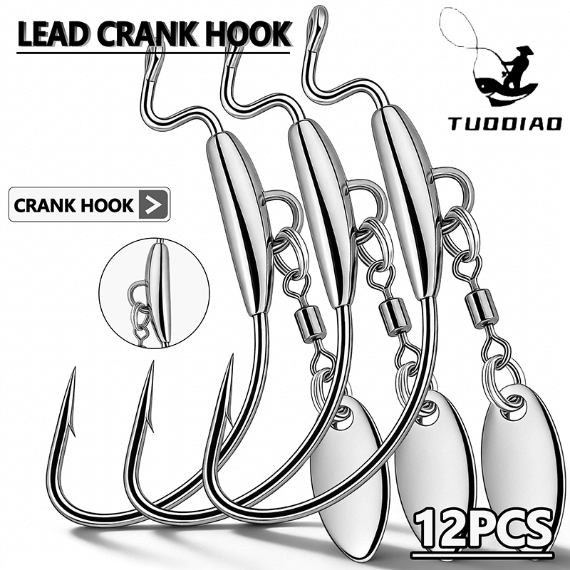 [TUODIAO]Crank Hook Jig Heads  - Fishing Hook Weedless avaliação e preço