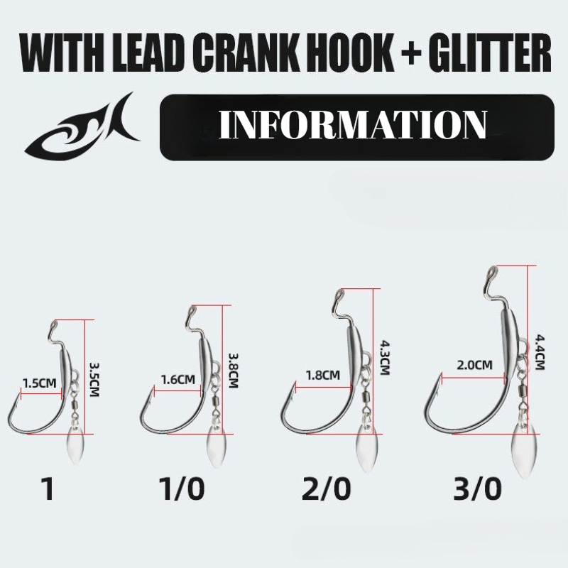 [TUODIAO]Crank Hook Jig Heads  - Fishing Hook Weedless avaliação e preço
