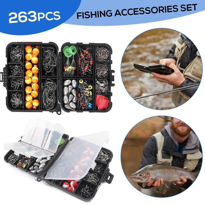 263pcs Outdoor Fishing Accesso - Fishing Hook Jig avaliação e preço