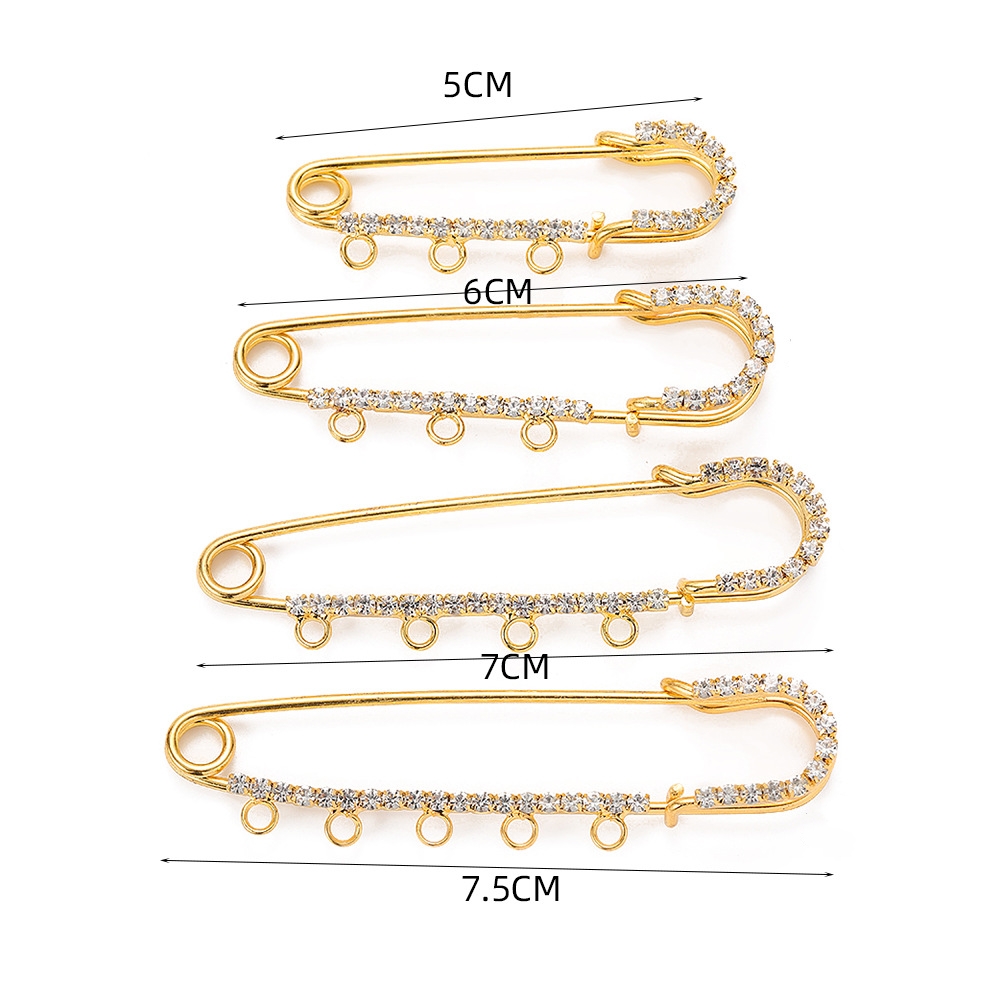 5pcs Rhinestone Charms Safety  - Fishing Hook Size avaliação e preço