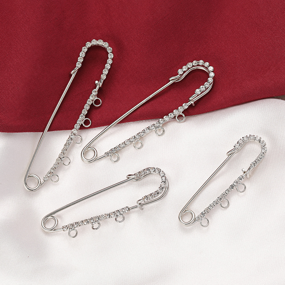 5pcs Rhinestone Charms Safety  - Fishing Hook Size avaliação e preço