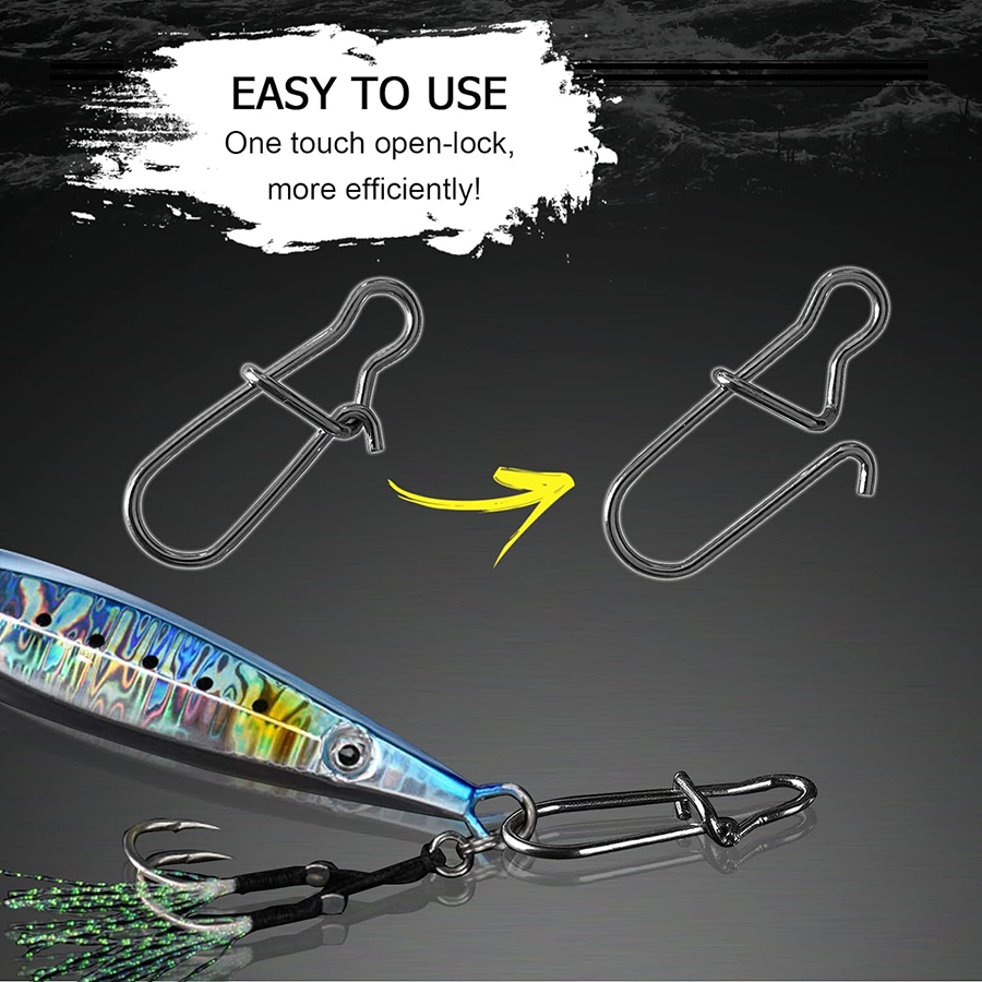 50Pcs Crankbait Snaps Stainles - Fishing Hook Stainless Steel avaliação e preço