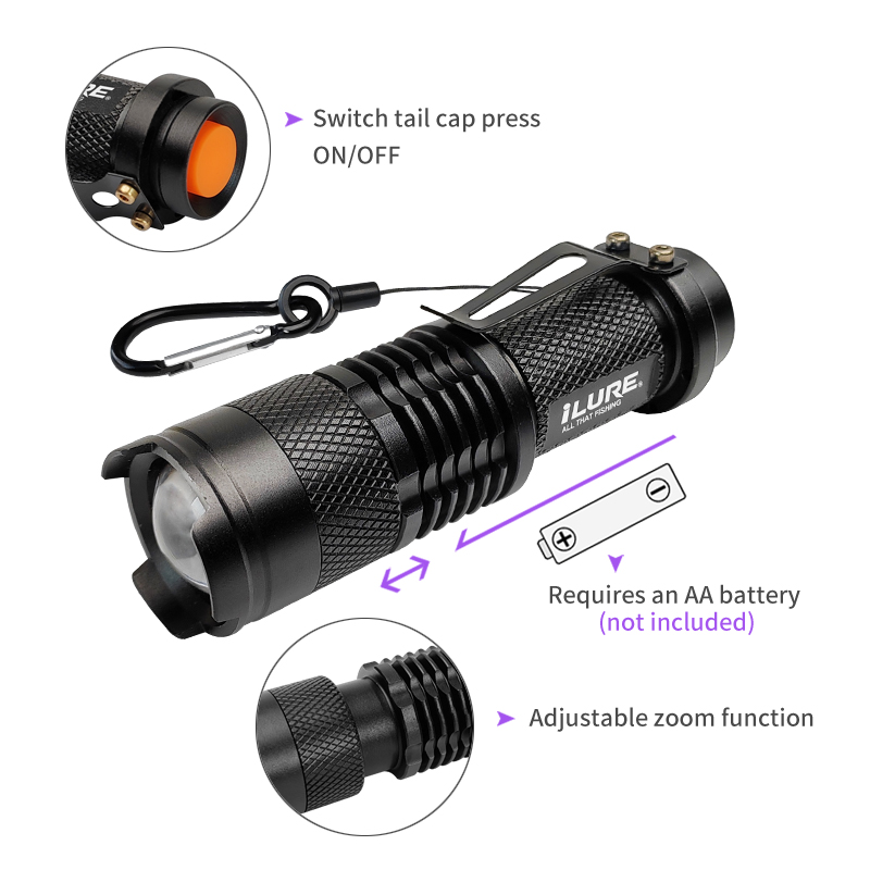 Mini UV Flashlight 395nm Ultra - Fishing Hook Jig avaliação e preço