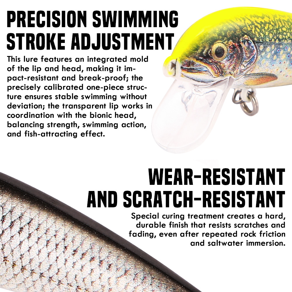 B&U Sinking Minnow Fishing Lur - Fishing Hook Treble avaliação e preço