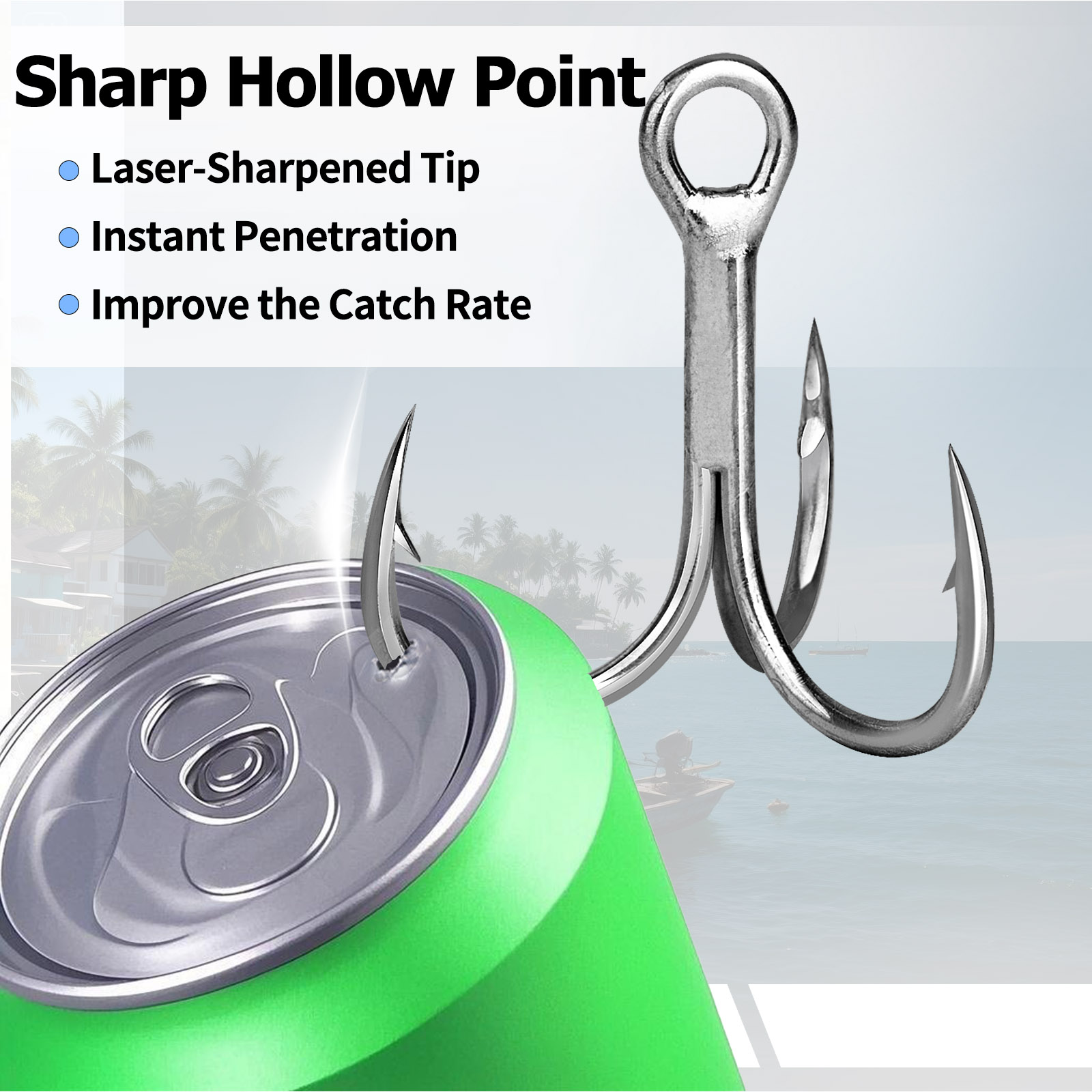 9KM Saltwater Treble Hooks 3X  - Fishing Hook Offset avaliação e preço