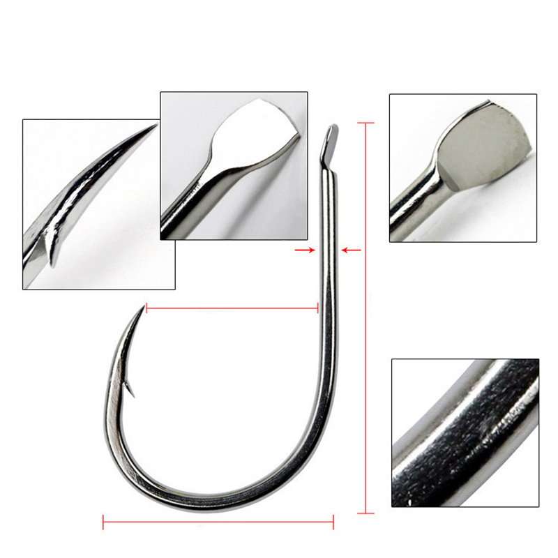 100pcs/Lot 7 Size Barbed Fishi - Fishing Hook Circle avaliação e preço