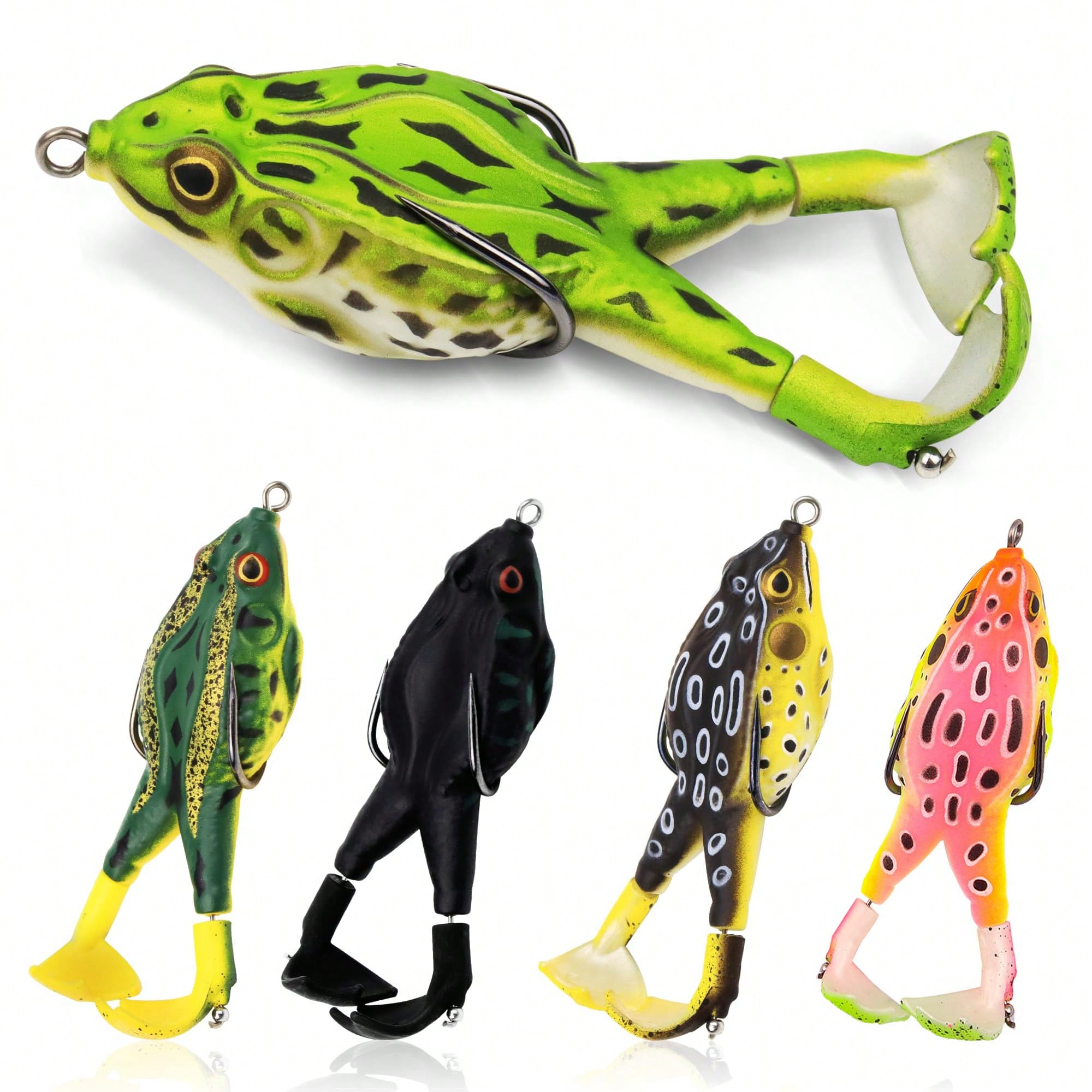5pcs Water Soft Frog Bass Fish - Fishing Hook Weedless avaliação e preço