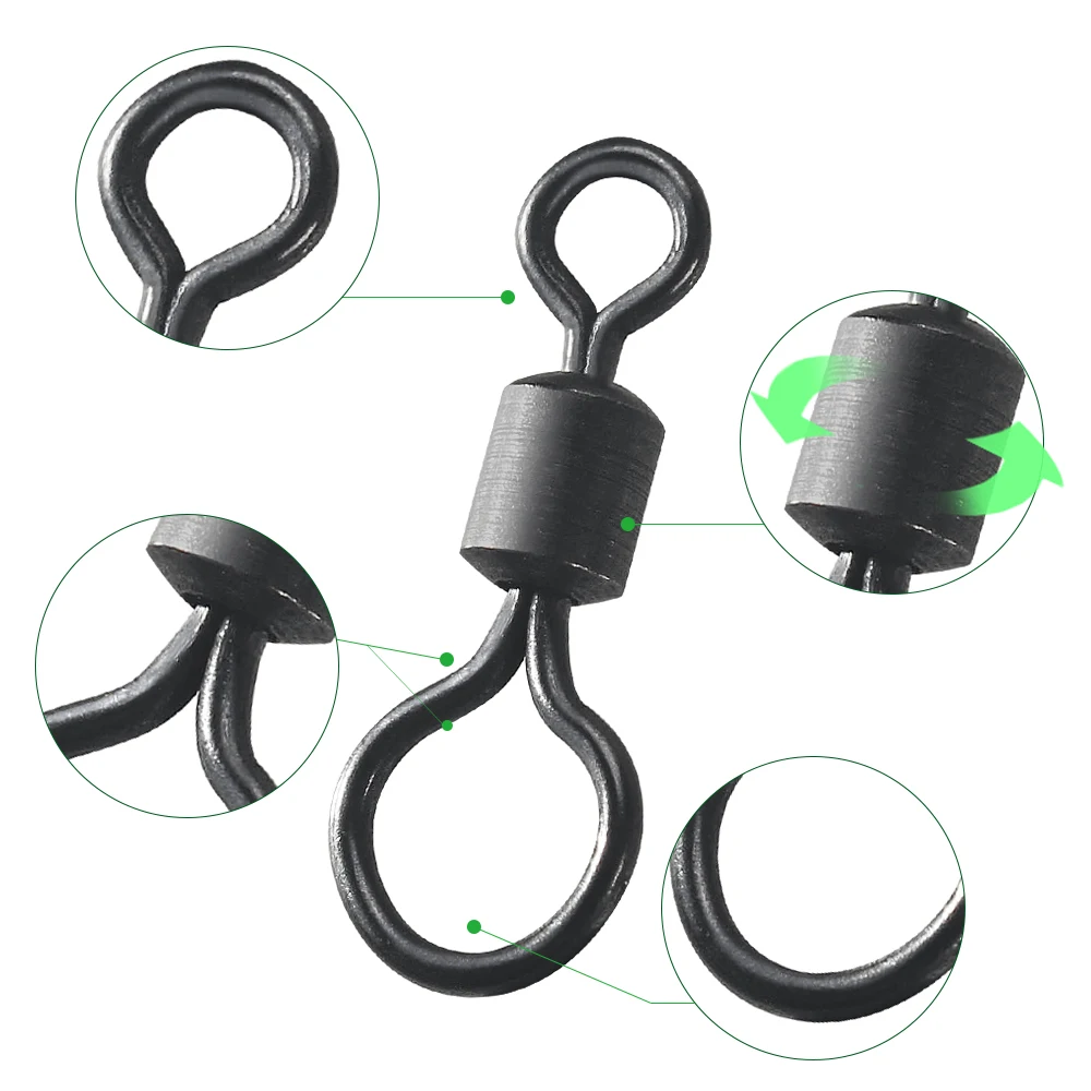100pcs Carp Fishing Swivel Big - Fishing Hook Size avaliação e preço