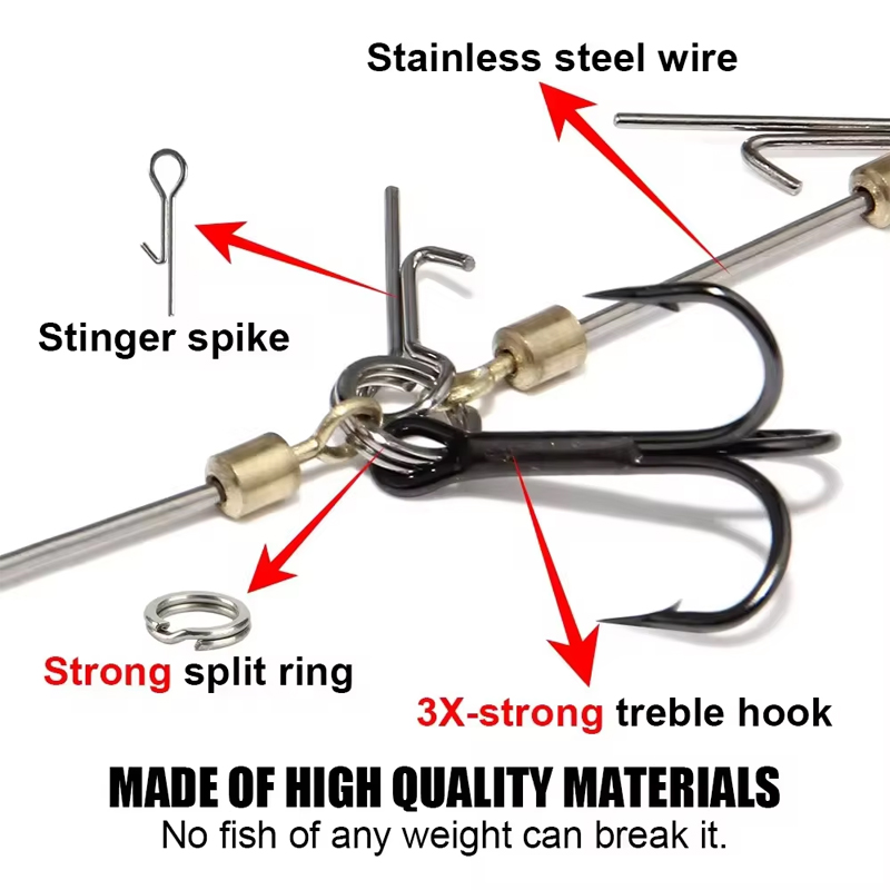 Fishing Hook Rigs Steel Leader - Fishing Hook Treble avaliação e preço