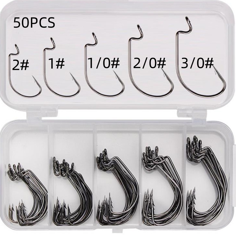 50Pcs/Box High Carbon Steel Fi - Fishing Hook Jig avaliação e preço