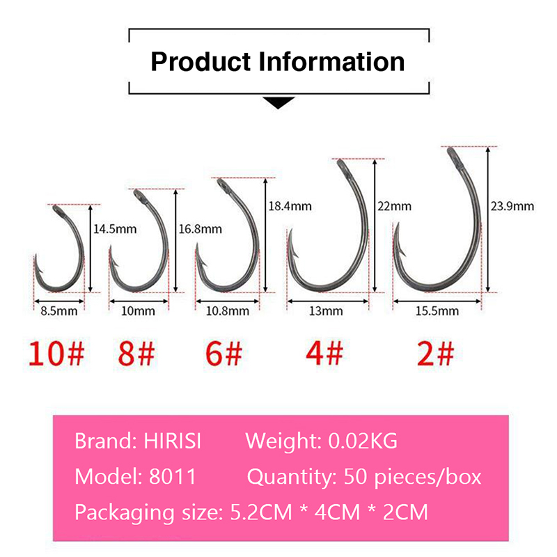 New Hirisi 50pcs Boxed Hooks B - Fishing Hook Box avaliação e preço