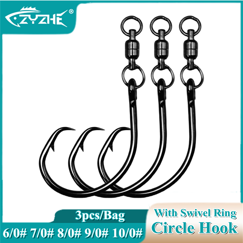 ZYZHE 3pcs/Bag Circle Hooks Wi - Fishing Hook Circle avaliação e preço