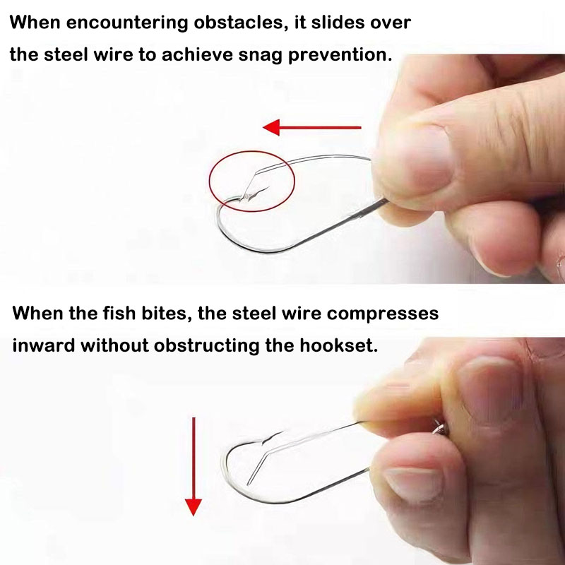 20/40Pcs Weedless Offset Worm  - Fishing Hook Weedless avaliação e preço