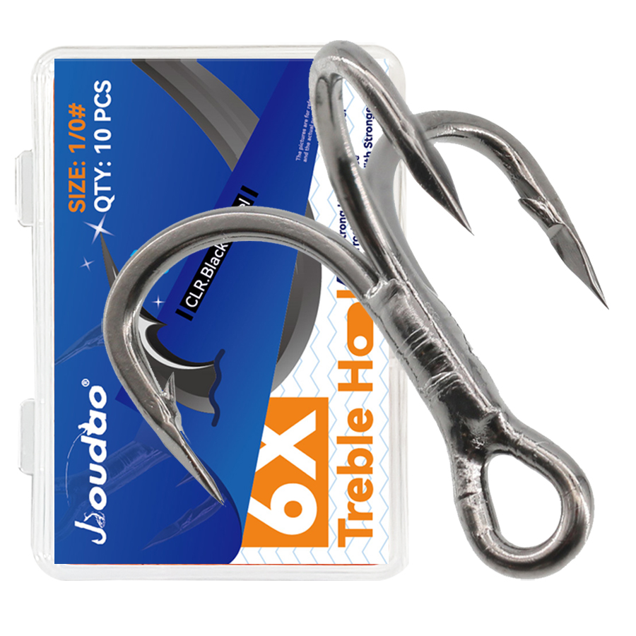 6X Fishing Treble Hooks Black  - Fishing Hook Assortment avaliação e preço