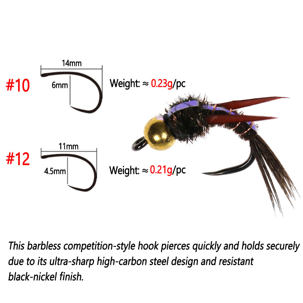 Bimoo 8pcs Brass Beadhead Evil - Fishing Hook Barbless avaliação e preço