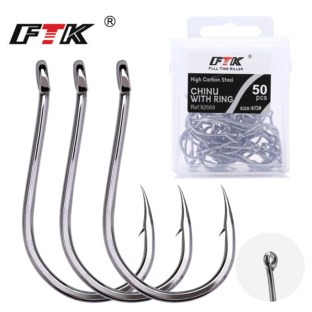 FTK 50-100Pcs/Box Fishing Hook - Fishing Hook Circle avaliação e preço