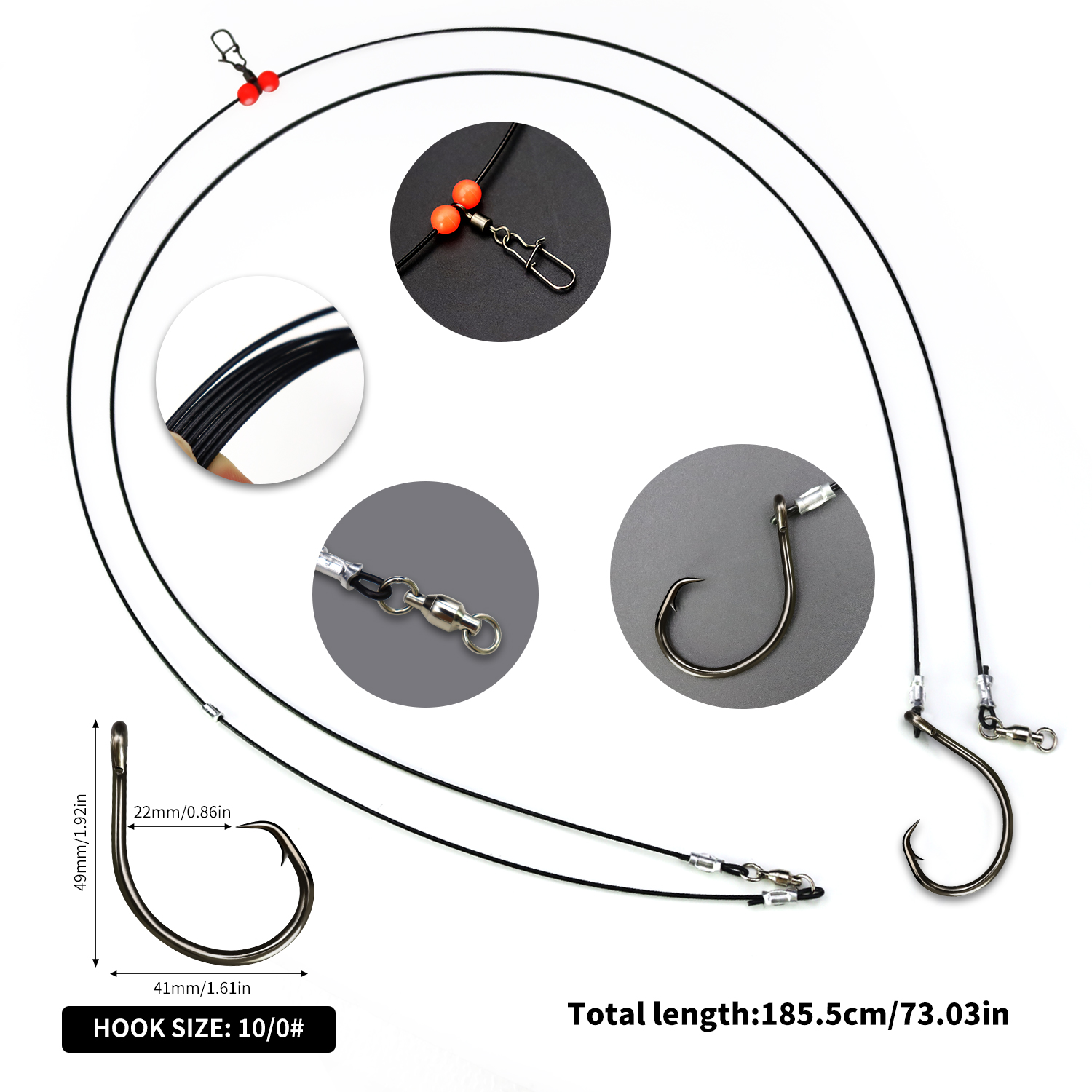 ZYZHE 1pc Sea Fishing Rigs Wit - Fishing Hook Circle avaliação e preço
