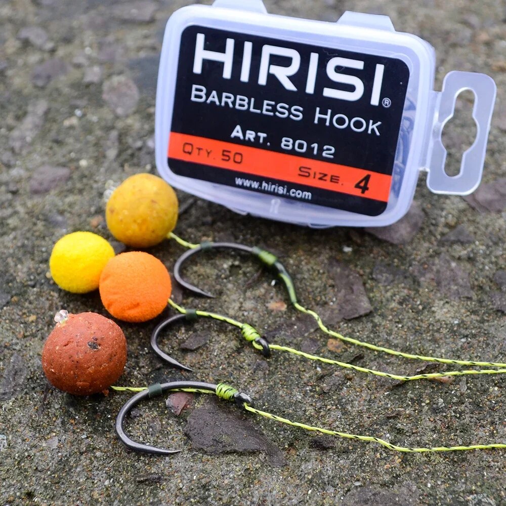 Hirisi 50pcs Coating High Carb - Fishing Hook Barbless avaliação e preço